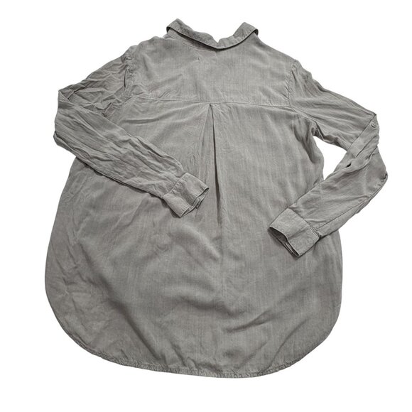 LA VI Button Front Shirt in Taupe - Picture 2 of 3
